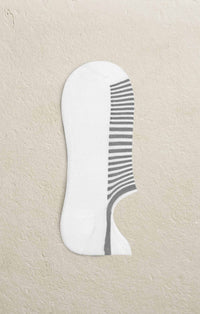 MARCOLIANI PIMA COTTON PALIO STRIPE INVISIBLE SNEAKER SOCK - WHITE