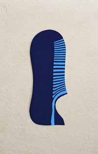 MARCOLIANI PIMA COTTON PALIO STRIPE INVISIBLE SNEAKER SOCK - ROYAL BLUE