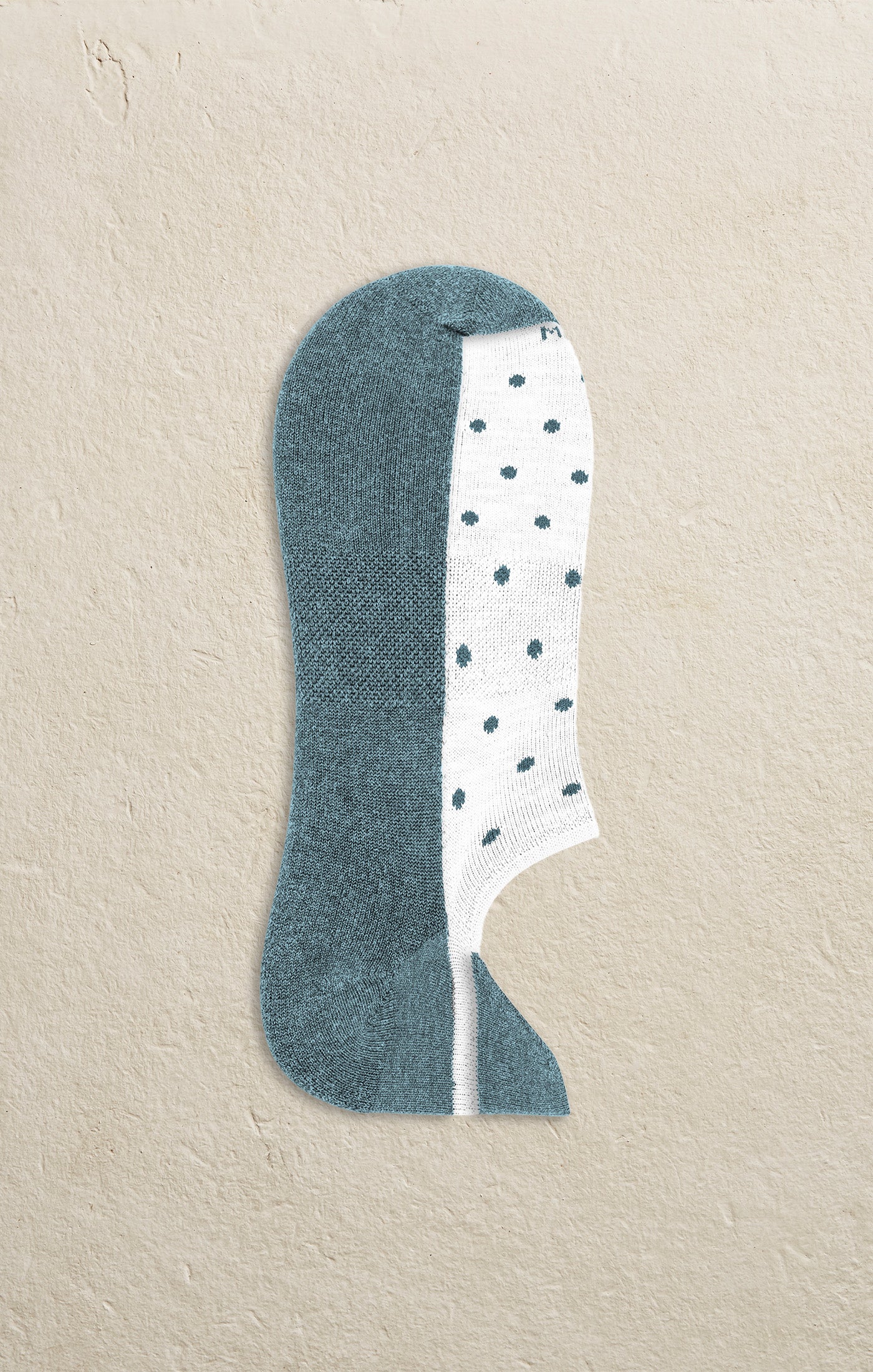 MARCOLIANI PIMA COTTON POLKA DOT INVISIBLE SNEAKER SOCK - WHITE/DENIM