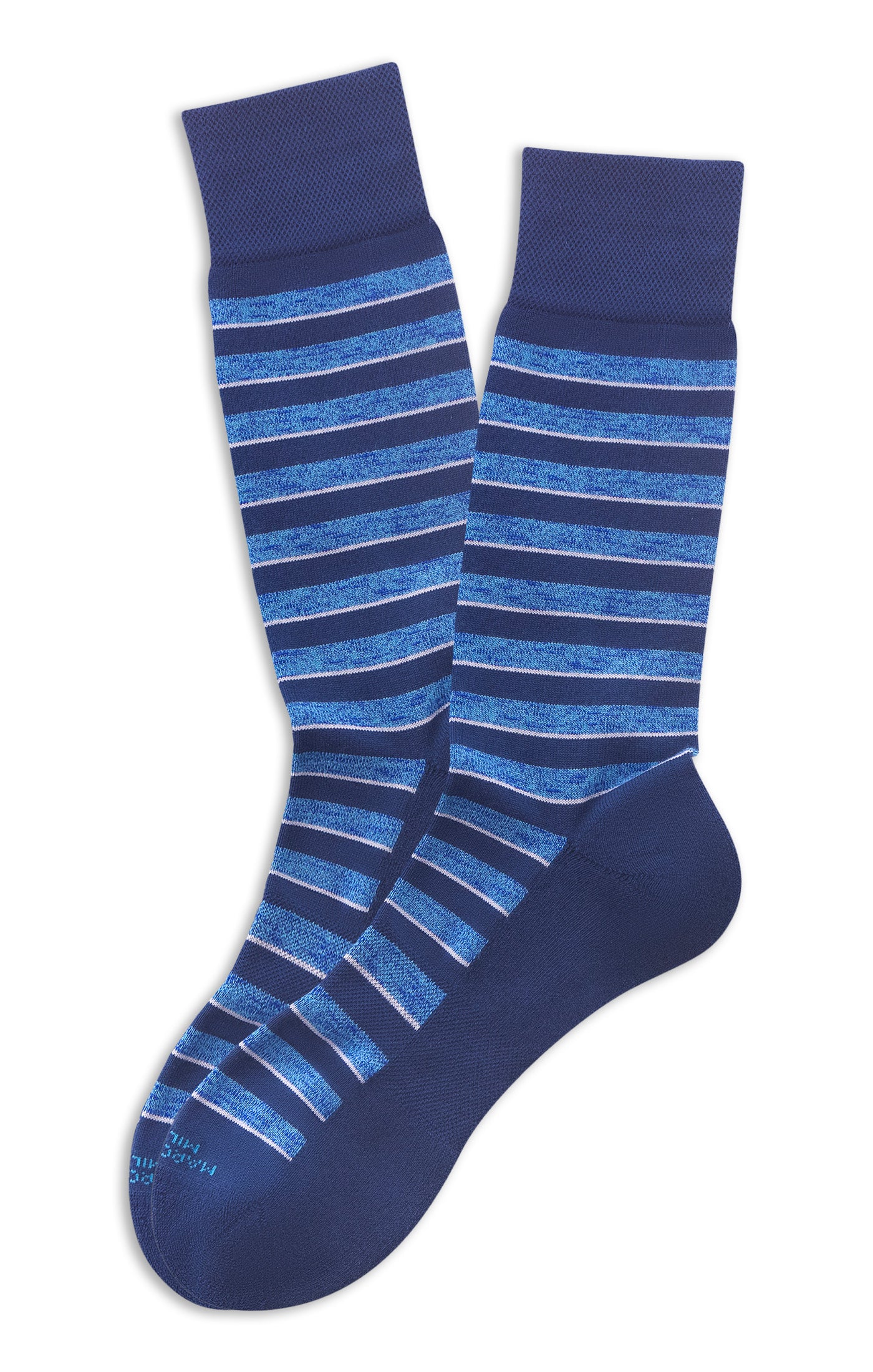 MARCOLIANI SIMPLE STRIPE SNEAKER SOCK - OCEAN