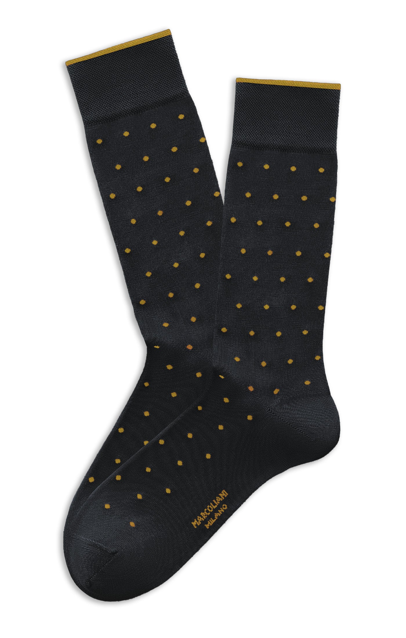 MARCOLIANI POLKA DOT CALF SOCK - CHARCOAL