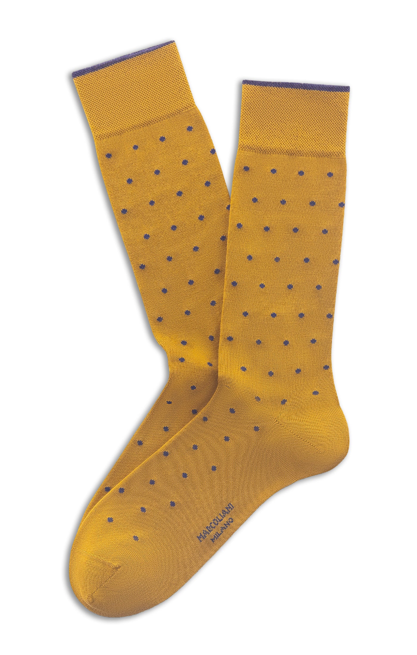 MARCOLIANI POLKA DOT CALF SOCK - CARAMEL