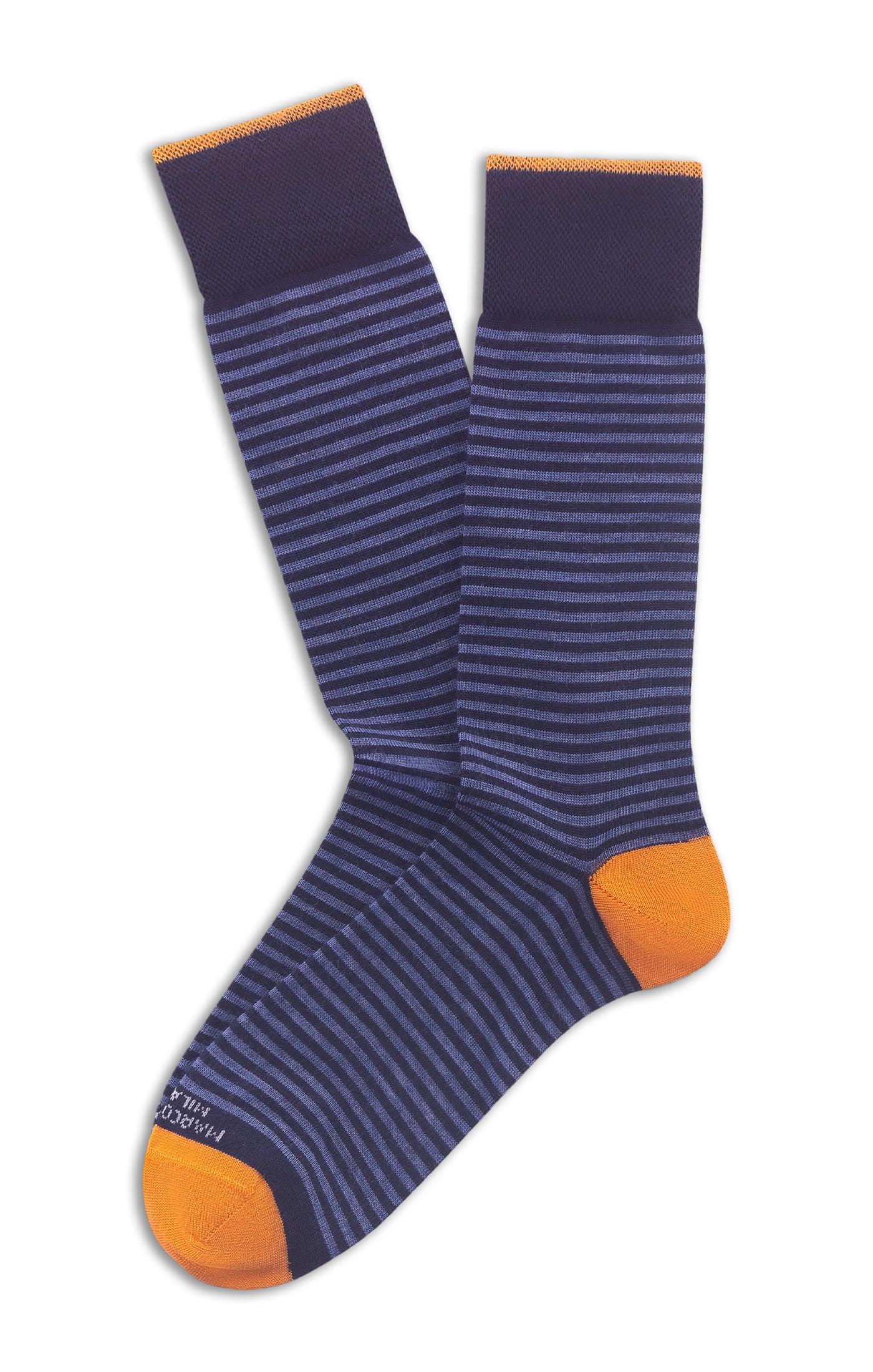 MARCOLIANI PALIO STRIPE CALF SOCK - NAVY