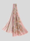 ETRO DOUBLE-SIDED LINEN BLEND SCARF - PINK STRIPE/FLORAL