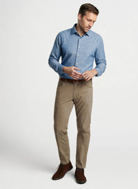 PETER MILLAR JAPANESE SELVEDGE SPORT SHIRT - LIGHT CHAMBRAY