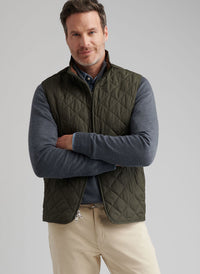 PETER MILLAR ESSEX VEST - DARK OLIVE