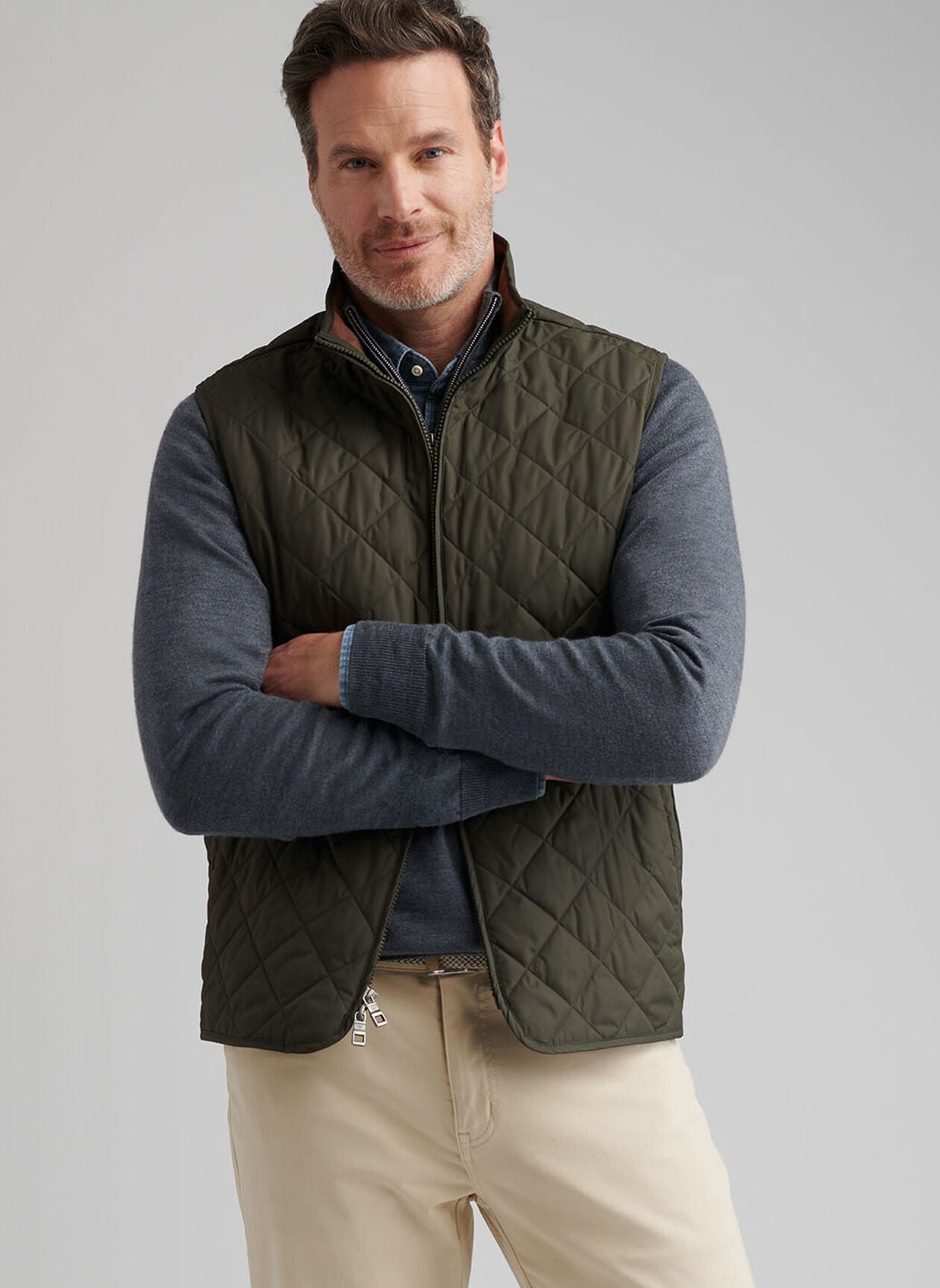 PETER MILLAR ESSEX VEST - DARK OLIVE