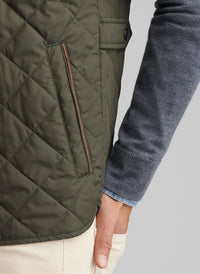PETER MILLAR ESSEX VEST - DARK OLIVE