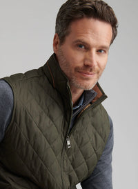 PETER MILLAR ESSEX VEST - DARK OLIVE