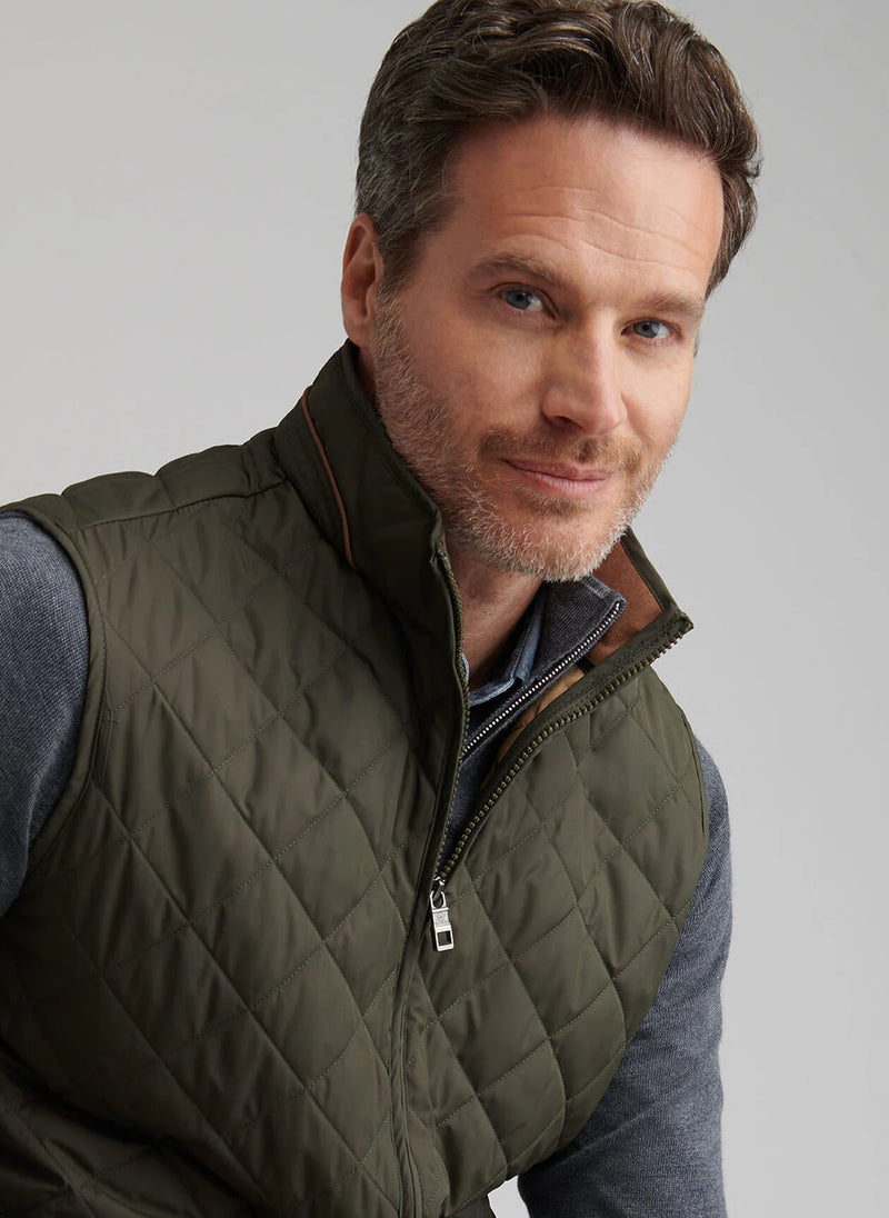 PETER MILLAR ESSEX VEST - DARK OLIVE