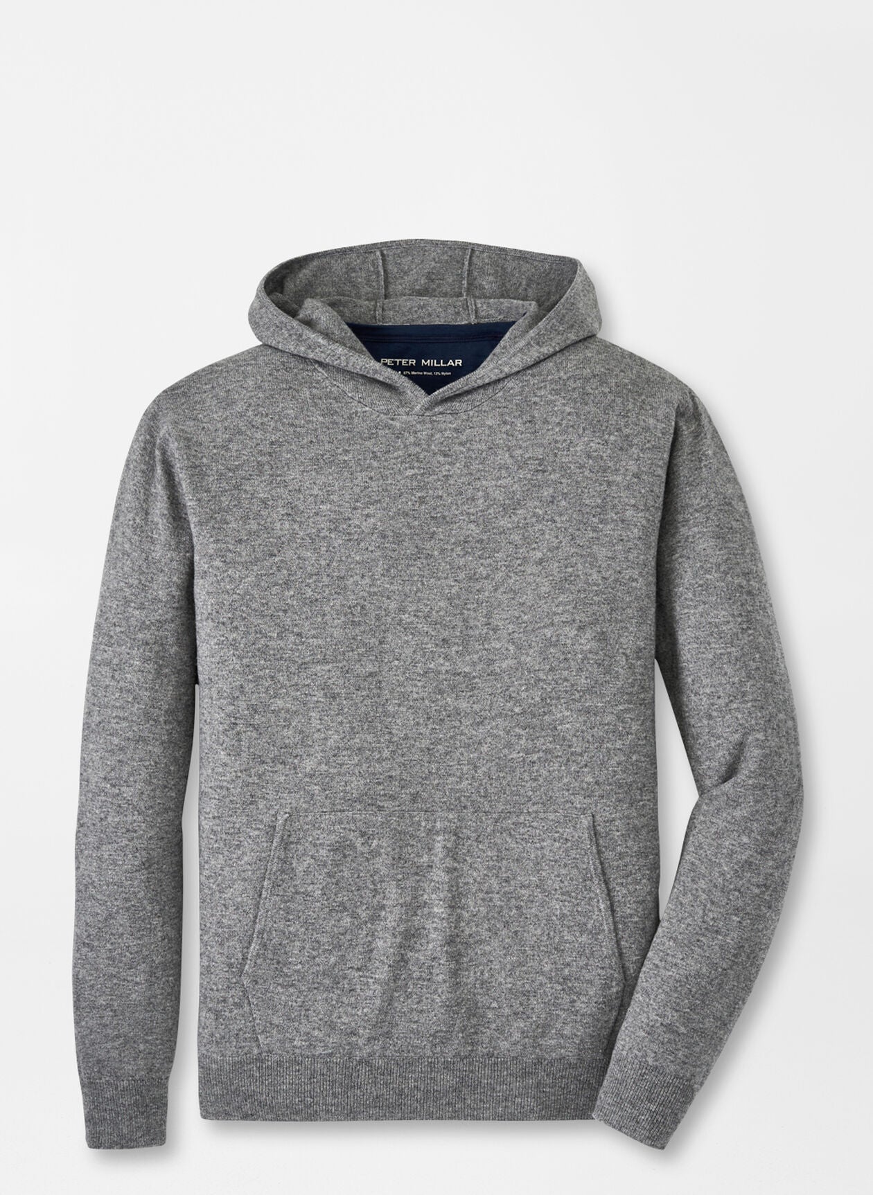PETER MILLAR CONWAY WOOL CASHMERE POPOVER HOODIE - GALE GREY