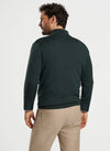 PETER MILLAR AUTUMN CREST SUEDE TRIM 1/4 ZIP SWEATER - LACINATO