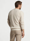 PETER MILLAR CRESCENT RIDGE CABLE CREW SWEATER - WINTER IVORY