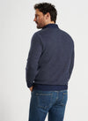 PETER MILLAR BREAKER BIRDSEYE 1/4 ZIP SWEATER - NAVY