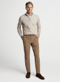 PETER MILLAR EXCURSIONIST FLEX QUARTER-ZIP SWEATER - KHAKI