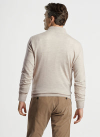 PETER MILLAR EXCURSIONIST FLEX QUARTER-ZIP SWEATER - KHAKI