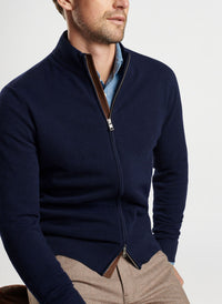 PETER MILLAR EXCURSIONIST FLEX FULL ZIP SWEATER - NAVY