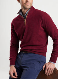 PETER MILLAR ARTISAN CRAFTED CASHMERE FLEX QUARTER ZIP - VERMOUTH