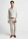 PETER MILLAR ARTISAN CRAFTED CASHMERE FLEX QUARTER ZIP - WINTER IVORY