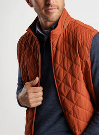 PETER MILLAR ESSEX VEST - BURNT ORANGE