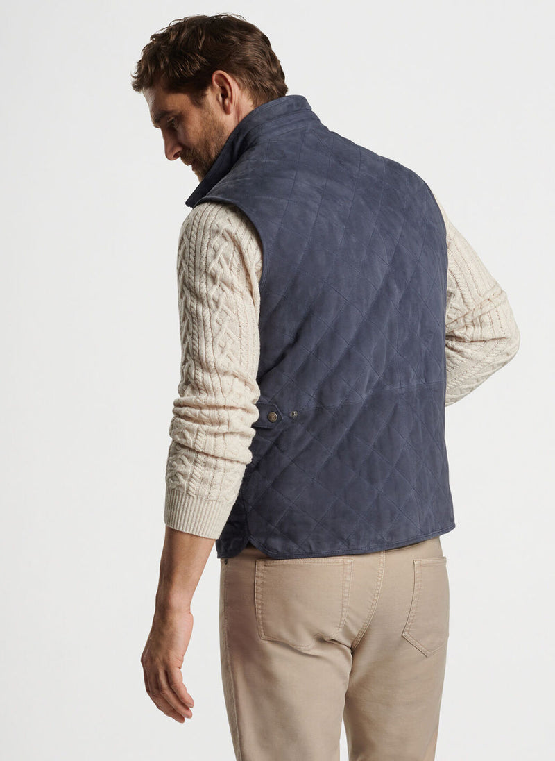 PETER MILLAR ESSEX SUEDE VEST - GALAXY