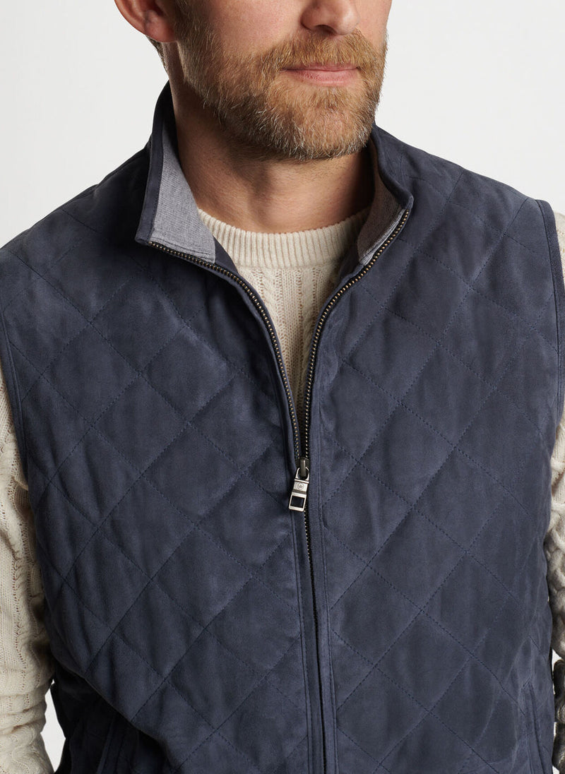 PETER MILLAR ESSEX SUEDE VEST - GALAXY