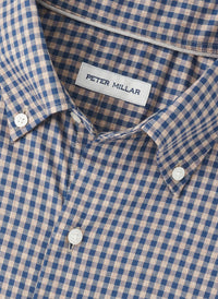 PETER MILLAR CONWAY CROWN LITE COTTON-STRETCH SPORT SHIRT - POPLAR BROWN