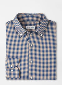 PETER MILLAR CONWAY CROWN LITE COTTON-STRETCH SPORT SHIRT - POPLAR BROWN