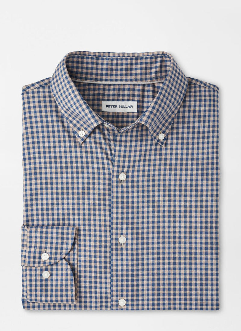 PETER MILLAR CONWAY CROWN LITE COTTON-STRETCH SPORT SHIRT - POPLAR BROWN