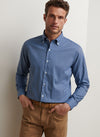 PETER MILLAR CONWAY CROWN LITE COTTON-STRETCH SPORT SHIRT - RUDDY BLUE