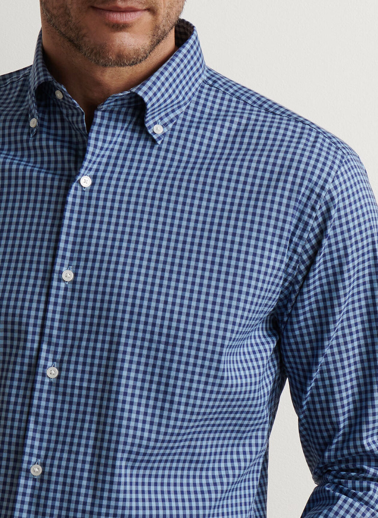 PETER MILLAR CONWAY CROWN LITE COTTON-STRETCH SPORT SHIRT - RUDDY BLUE