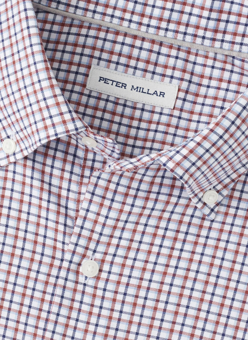 PETER MILLAR JULIAN CROWN LITE COTTON-STRETCH SPORT SHIRT - NAVY