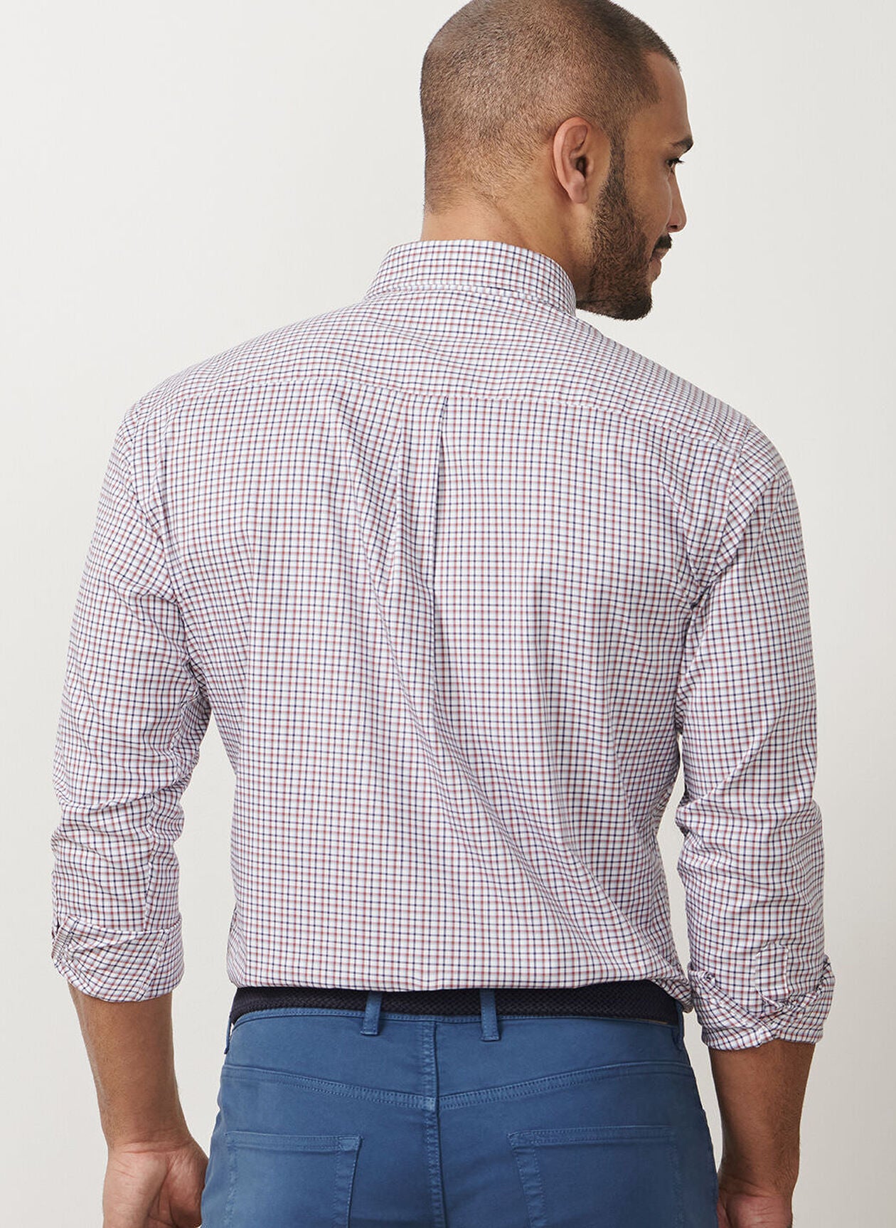 PETER MILLAR JULIAN CROWN LITE COTTON-STRETCH SPORT SHIRT - NAVY