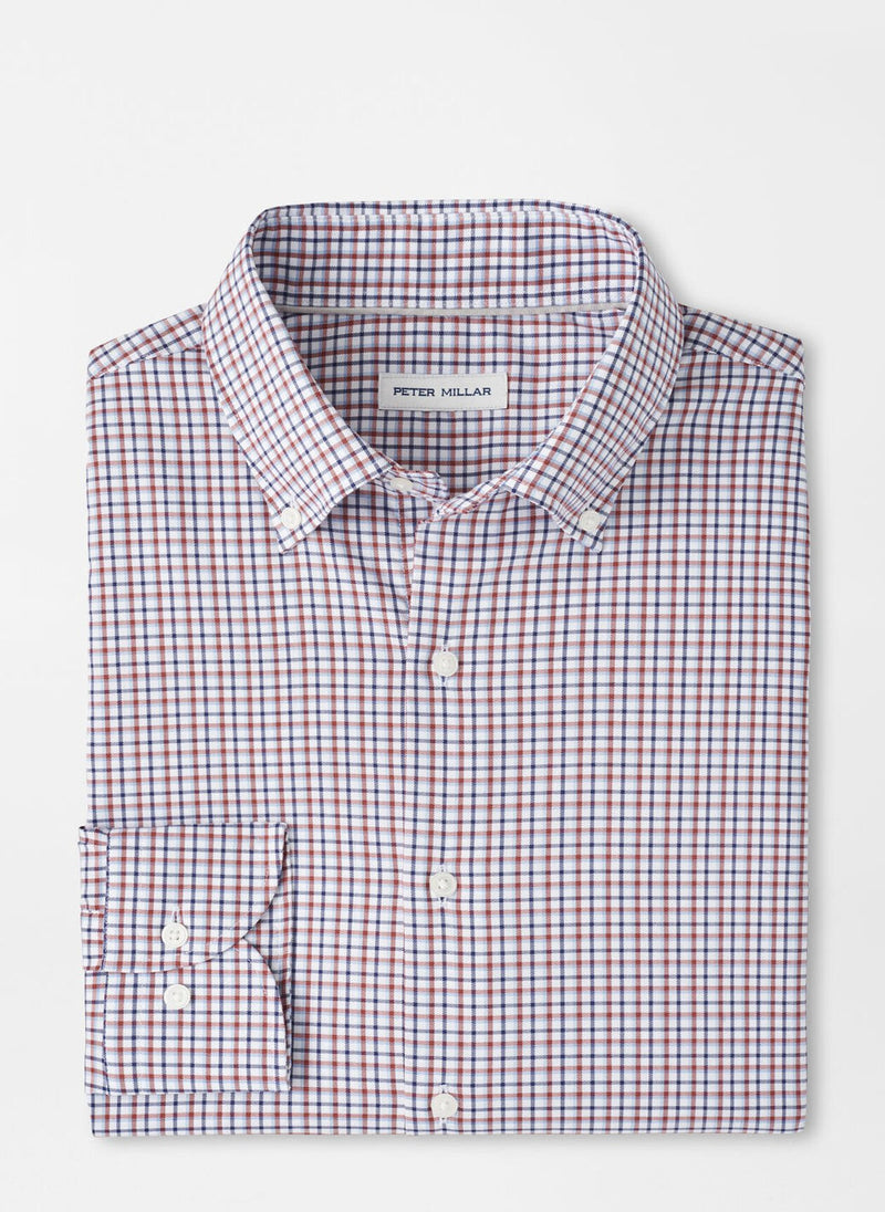 PETER MILLAR JULIAN CROWN LITE COTTON-STRETCH SPORT SHIRT - NAVY