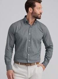 PETER MILLAR STOWE CROWN LITE COTTON-STRETCH SPORT SHIRT - DEEP VERDANT