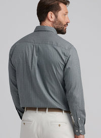 PETER MILLAR STOWE CROWN LITE COTTON-STRETCH SPORT SHIRT - DEEP VERDANT