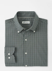 PETER MILLAR STOWE CROWN LITE COTTON-STRETCH SPORT SHIRT - DEEP VERDANT