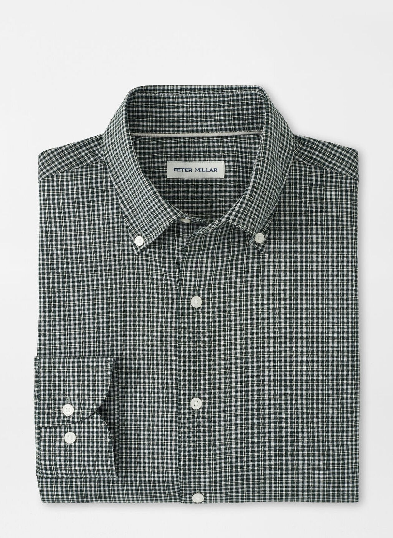 PETER MILLAR STOWE CROWN LITE COTTON-STRETCH SPORT SHIRT - DEEP VERDANT