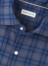 PETER MILLAR BAR HARBOR PERFORMANCE FLANNEL SPORT SHIRT - BLUE HAZE