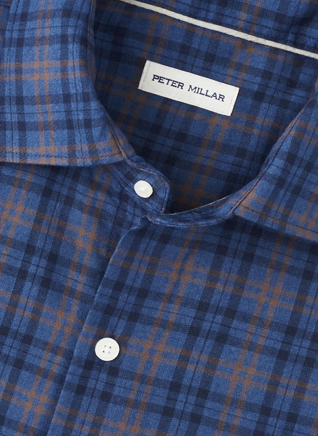 PETER MILLAR BAR HARBOR PERFORMANCE FLANNEL SPORT SHIRT - BLUE HAZE