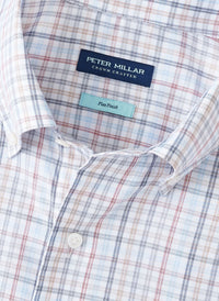 PETER MILLAR ORVIETO COTTON SPORT SHIRT - NEBULA BLUE