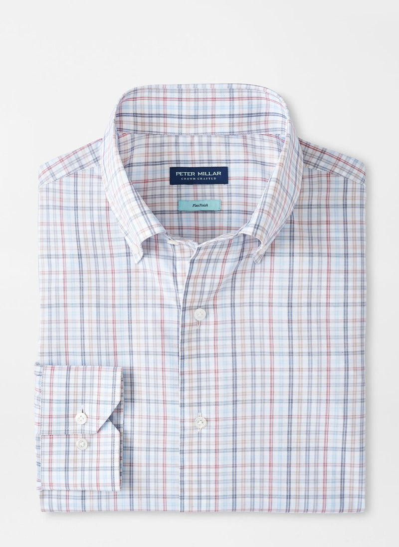 PETER MILLAR ORVIETO COTTON SPORT SHIRT - NEBULA BLUE