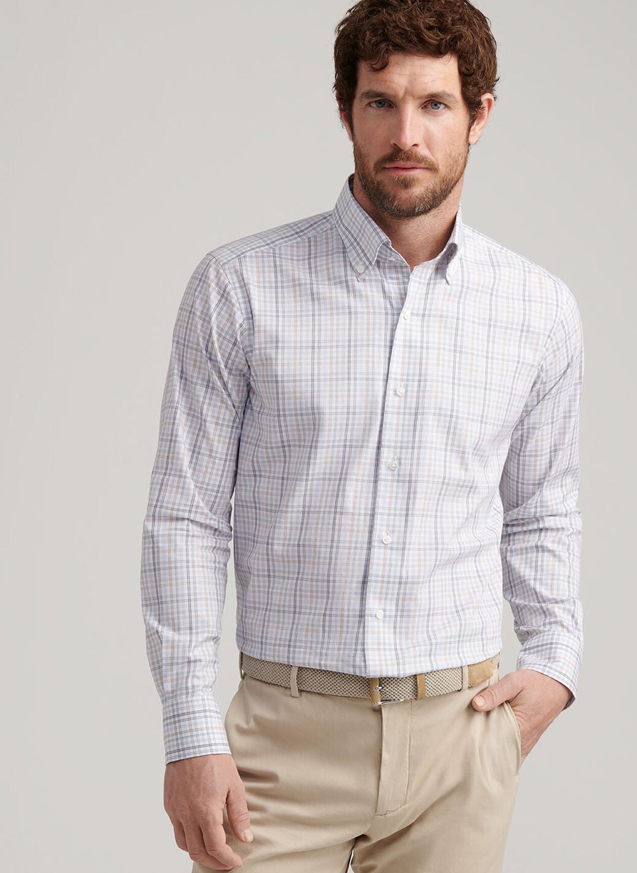 PETER MILLAR ORVIETO COTTON SPORT SHIRT - SHERWOOD