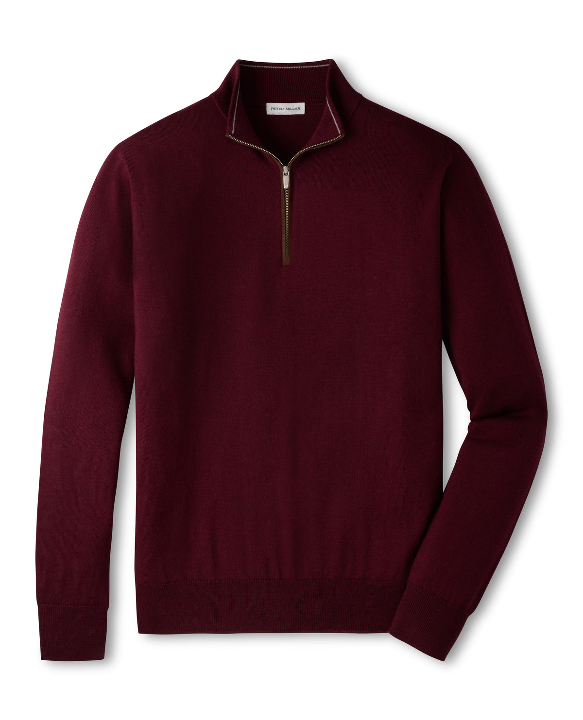 PETER MILLAR AUTUMN CREST QUARTER ZIP SWEATER - BORDEAUX