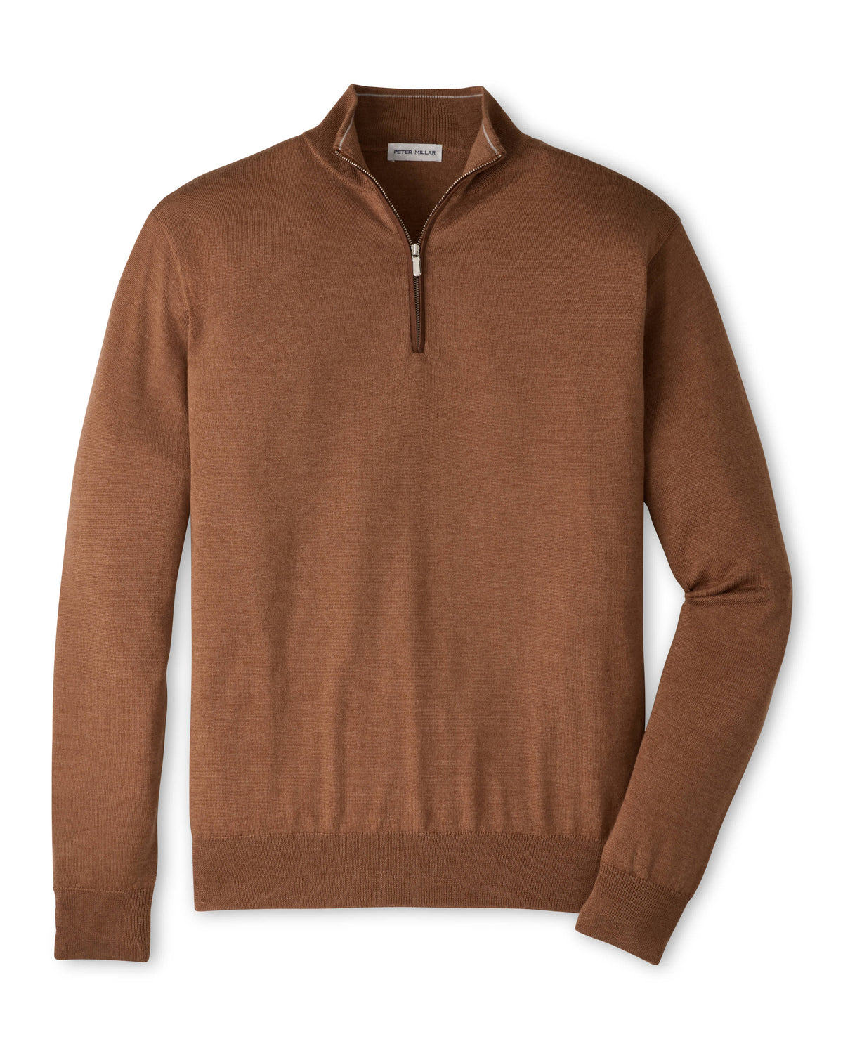 PETER MILLAR AUTUMN CREST QUARTER ZIP SWEATER - DARK AMBER