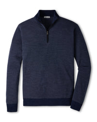 PETER MILLAR BLAIR BIRDSEYE QUARTER-ZIP SWEATER - NAVY
