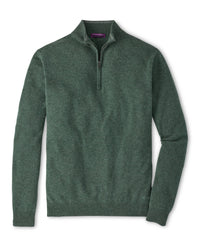 PETER MILLAR CROWN ANNIVERSARY CASHMERE QUARTER ZIP SWEATER - IVY