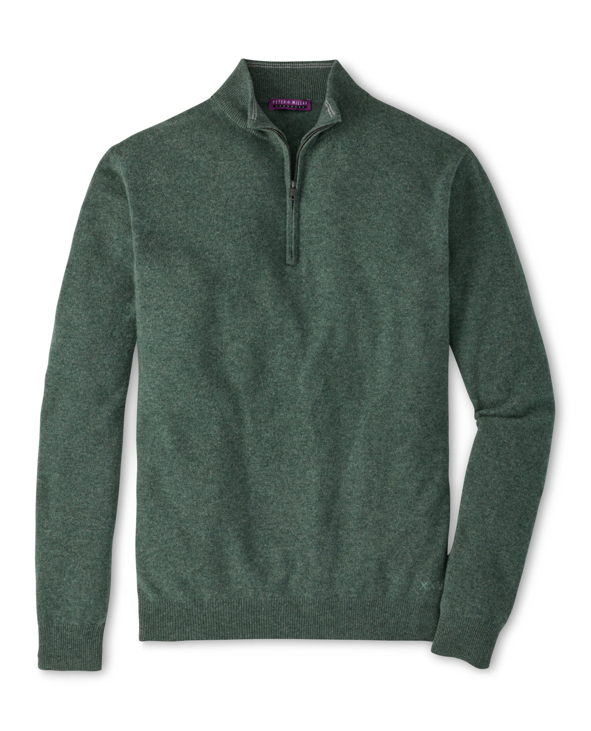 PETER MILLAR CROWN ANNIVERSARY CASHMERE QUARTER ZIP SWEATER - IVY
