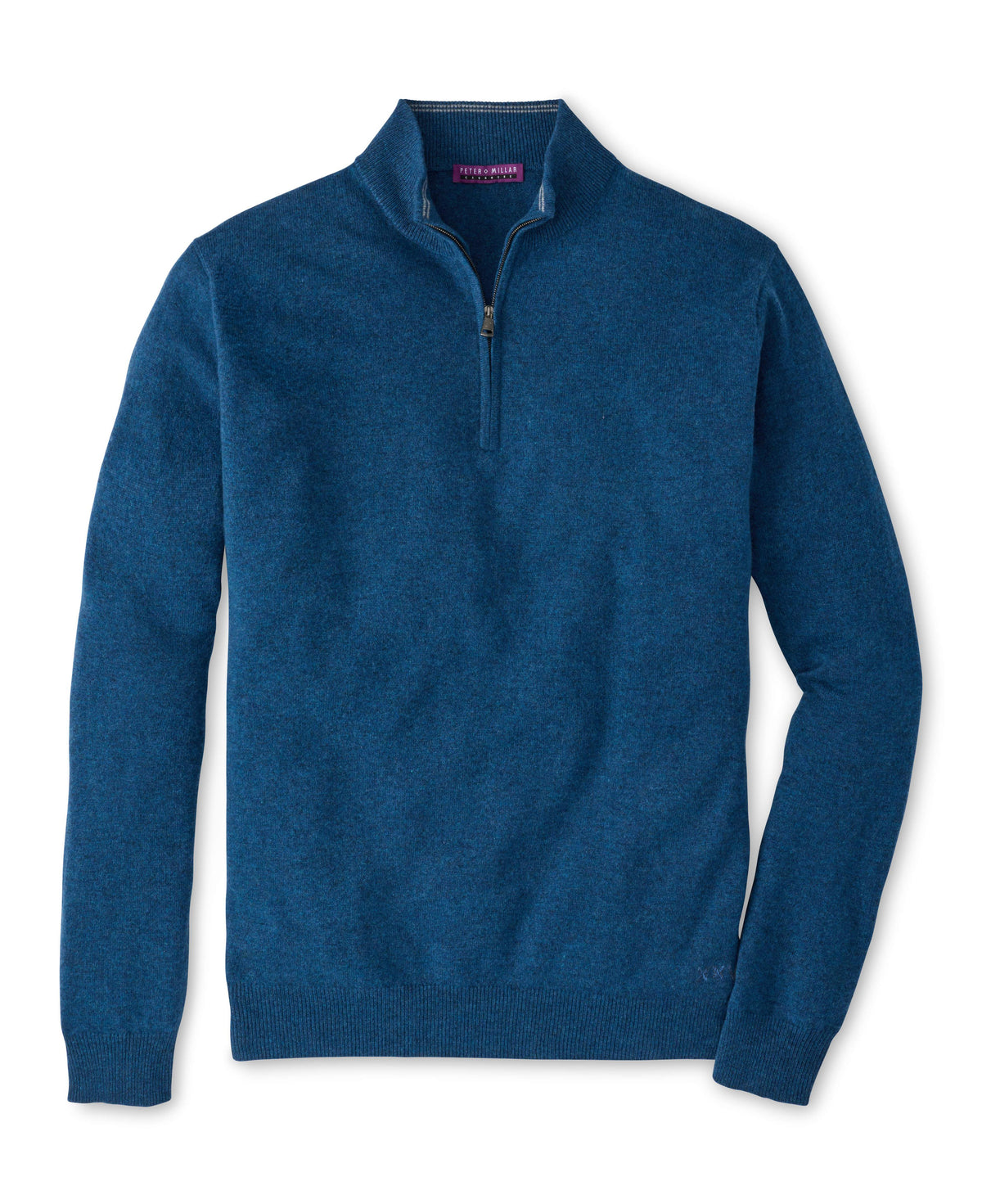 PETER MILLAR CROWN ANNIVERSARY CASHMERE QUARTER ZIP SWEATER - OCEAN BLUE