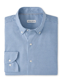 PETER MILLAR LIAM CROWN SOFT TWILL SPORT SHIRT - BLUE FREESIA